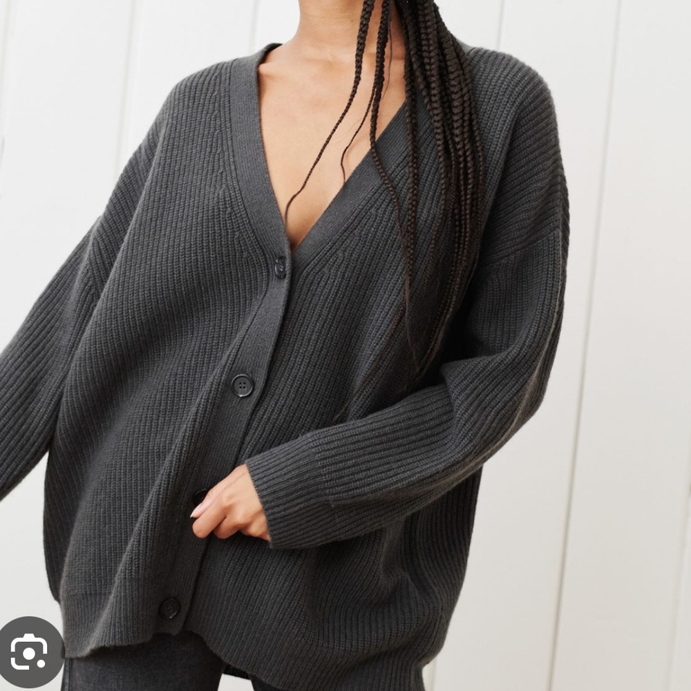 Jenni Kayne dark gray cocoon cashmere cardigan sweater size XXS